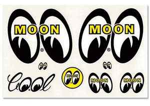Mooneyes Original Sheet of Assorted MOON Logo Stickers