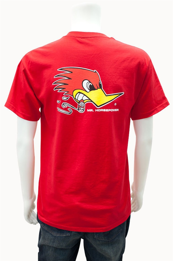 Clay Smith Mr. Horsepower Traditonal Design T-Shirt - Red