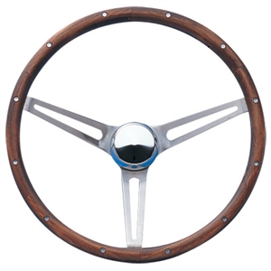 Walnut Brushed Slotted Spoke 15-inch Steering Wheel