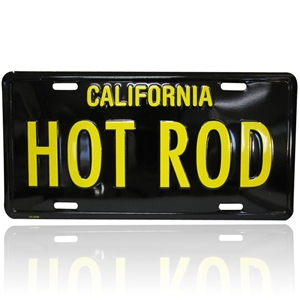 Black/Yellow CA License Plate - MOONEYES