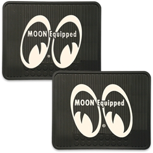 Mooneyes MOON Equipped Rubber Utility Mats Pair MP082BK - California Car  Cover Co.